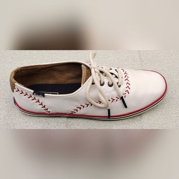 Keds Leather Champion MLB  Pennant Baseball Sneakers Shoes Sz 5 Vintage - Picture 9 of 16